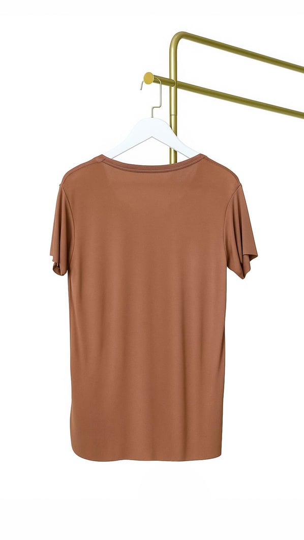 V Yaka Dökümlü Tarçın Modal Tshirt