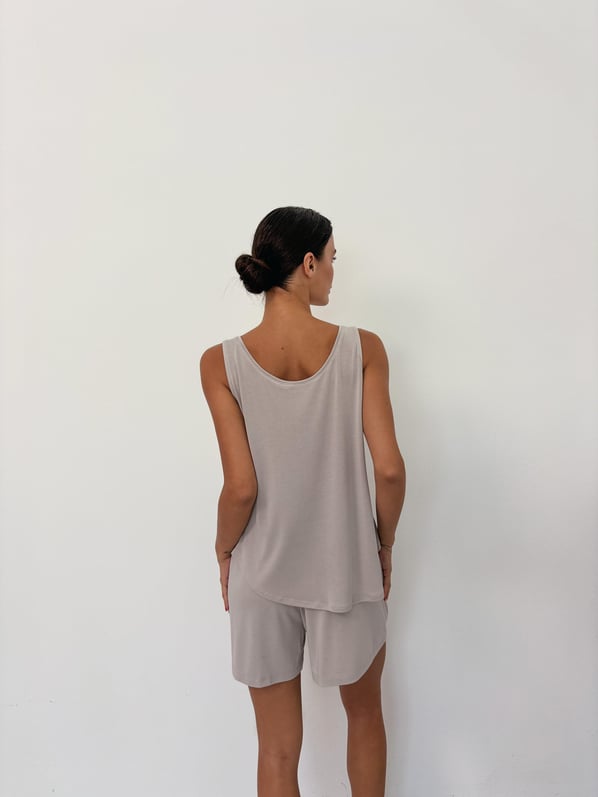 V Yaka Dökümlü Taş Modal Atlet