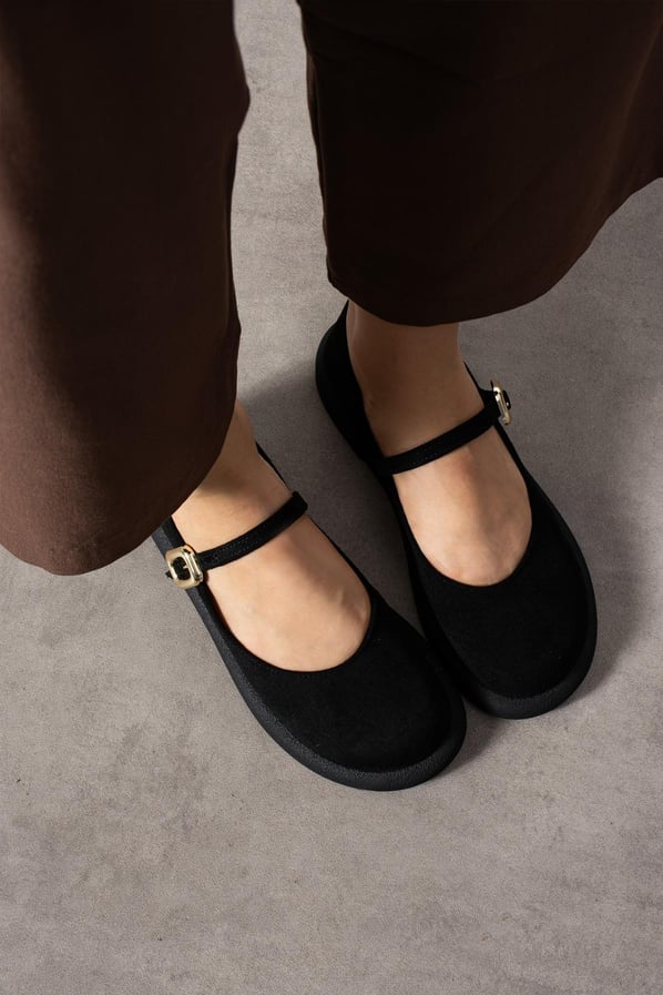 BETY Siyah Süet Kadın Loafer