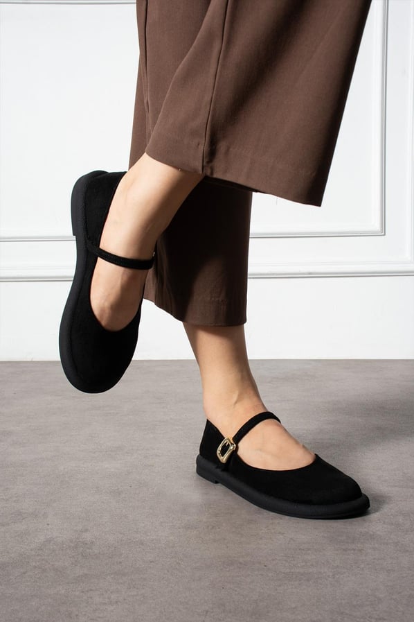 BETY Siyah Süet Kadın Loafer