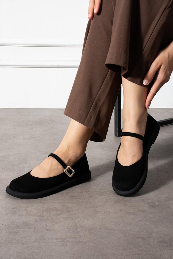 BETY Siyah Süet Kadın Loafer