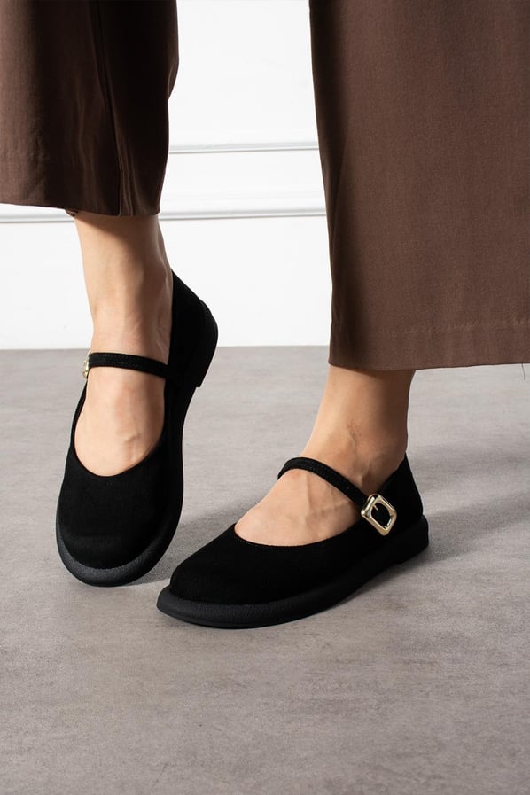 BETY Siyah Süet Kadın Loafer