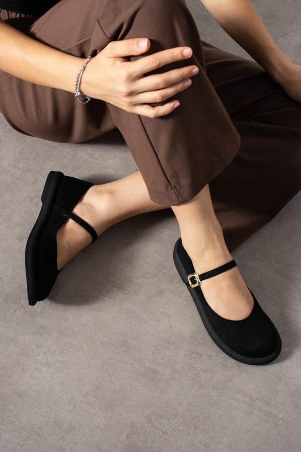 BETY Siyah Süet Kadın Loafer