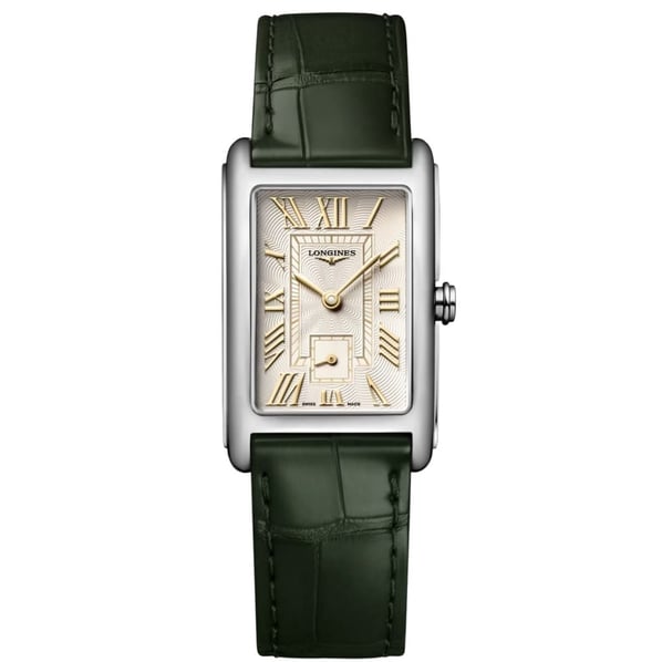Longines DolceVita L5.512.4.08.2 deri kayışlı dikdörtgen çelik kasa kadın kol saati Marmaris Gold Center yetkili bayi
