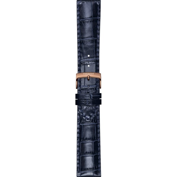 Tissot Chrono XL Saatler için 22/20mm Lacivert Orijinal Deri Kordon Kayış T600.048.979