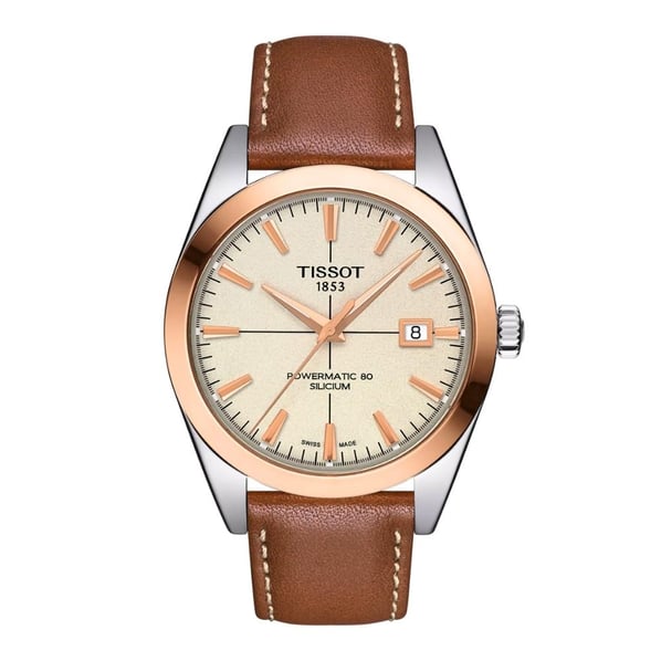 Tissot Gentleman Powermatic 80 Silicium Solid 18K Gold Bezel Erkek Kol Saati T927.407.46.261.00