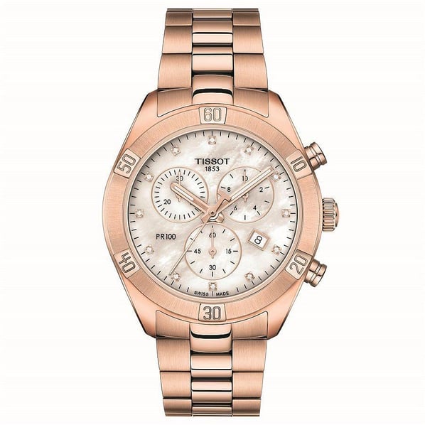 Tissot PR100 Sport Chic Chronograph T101.917.33.116.00 Pırlantalı Kadın Saati