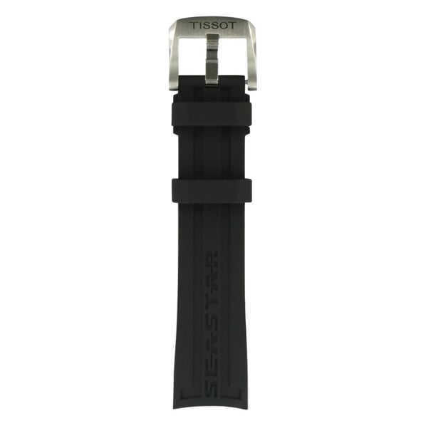 Tissot Seastar T0664071705701A için siyah kauçuk kordon