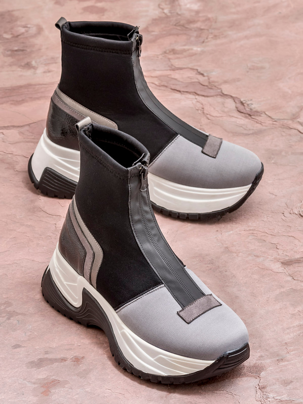 Gri düz kadın bot - Elle Shoes