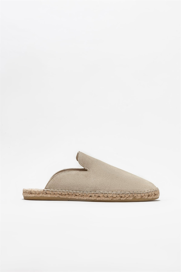 Bej deri erkek espadril - Elle Shoes