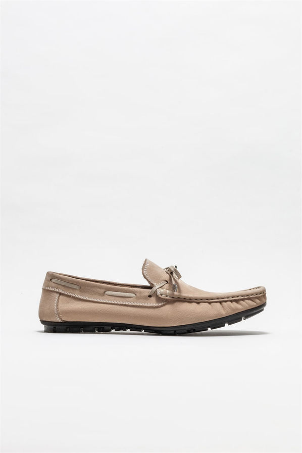Bej deri erkek günlük ayakkabı, günlük kullanım için - Elle Shoes