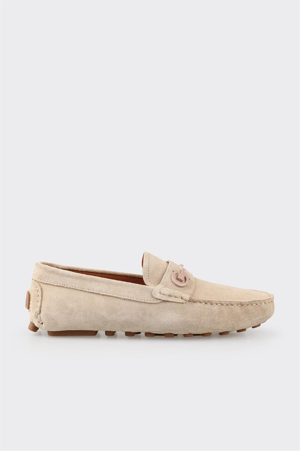 Bej deri erkek günlük ayakkabı, günlük kullanım için - Elle Shoes