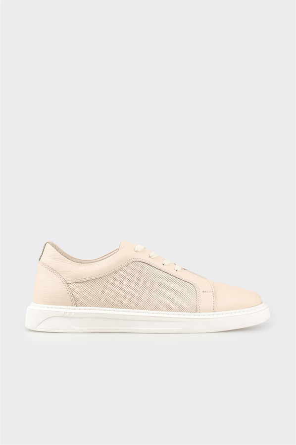 Bej deri erkek spor ayakkabı - Elle Shoes