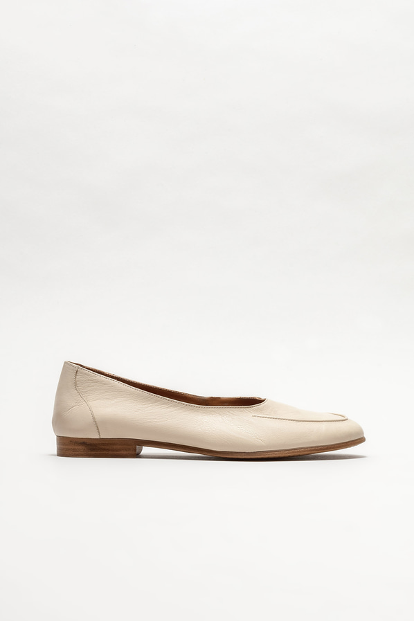 Bej deri kadın babet - Elle Shoes