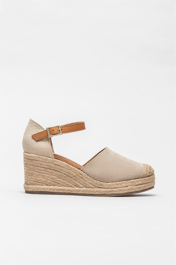 Bej deri kadın ayakkabı - Elle Shoes