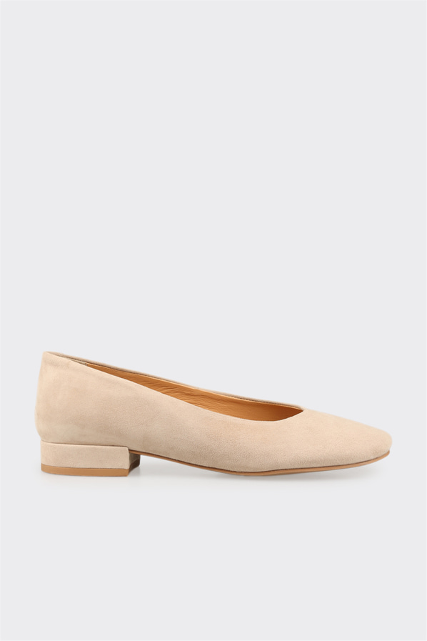Bej deri kadın günlük ayakkabı, günlük kullanım için - Elle Shoes