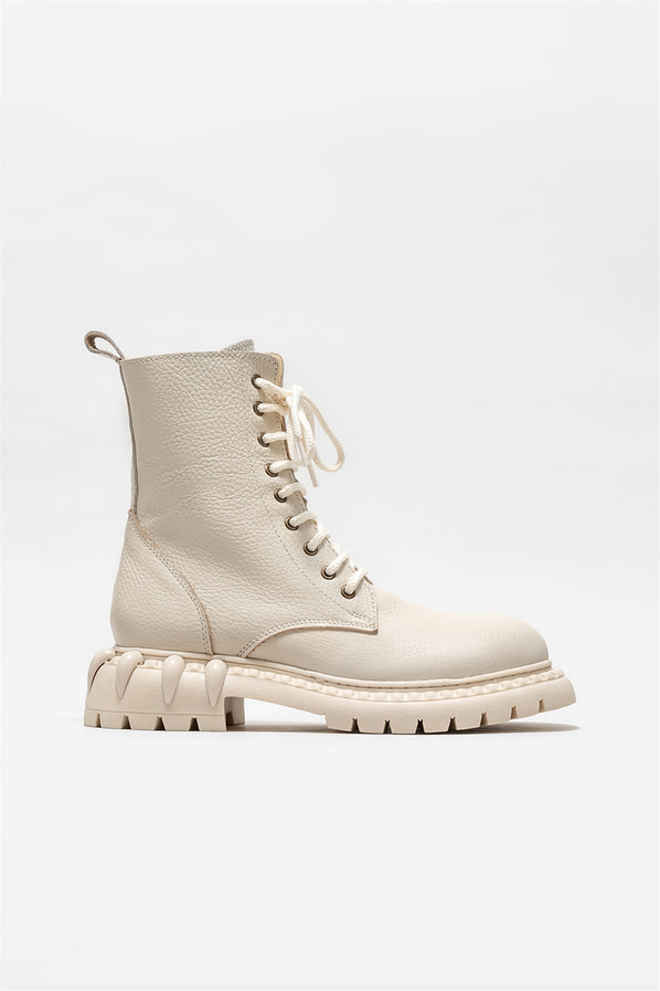 Bej deri kadın günlük bot, günlük kullanım için - Elle Shoes