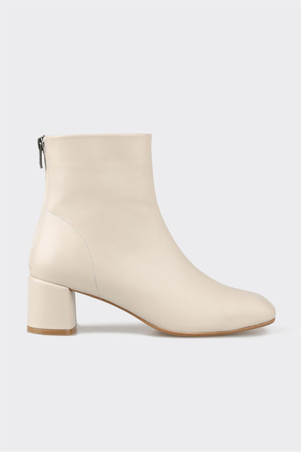 Bej deri kadın bot, klasik stil için - Elle Shoes