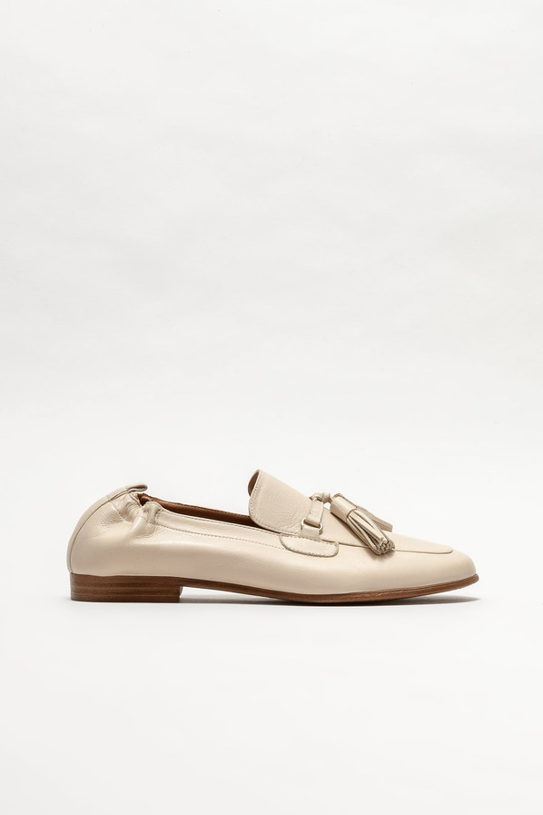 Bej deri kadın loafer - Elle Shoes