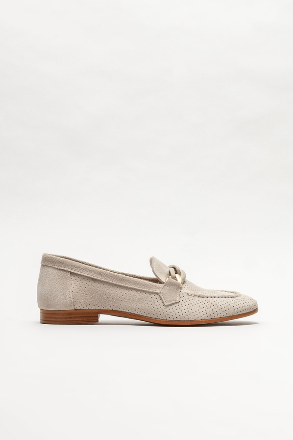 Bej deri kadın loafer - Elle Shoes