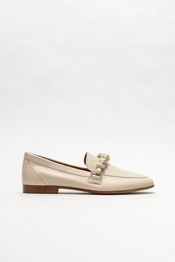 Bej deri kadın loafer - Elle Shoes