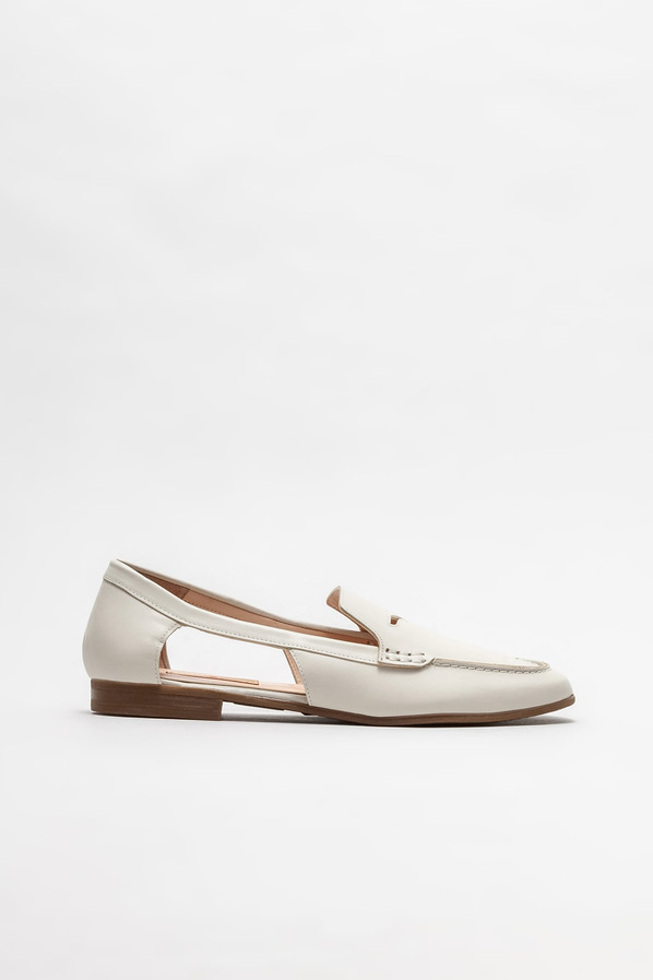 Bej deri kadın loafer - Elle Shoes