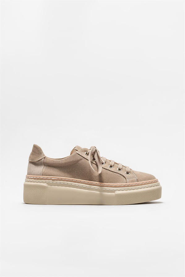 Bej deri kadın sneaker - Elle Shoes
