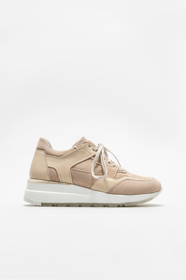 Bej deri kadın sneaker - Elle Shoes