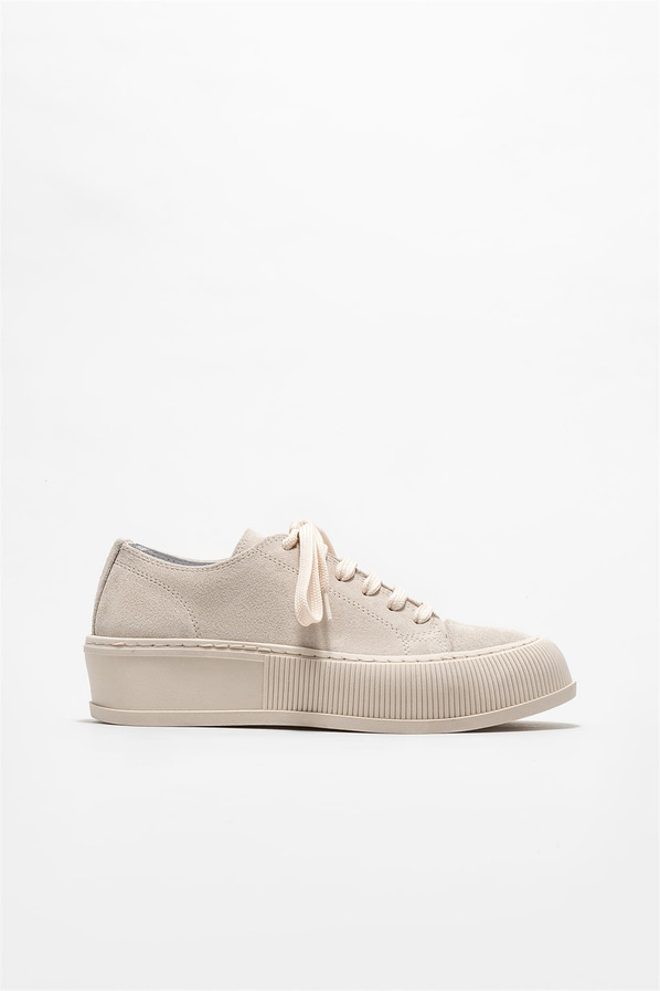 Bej deri kadın sneaker - Elle Shoes