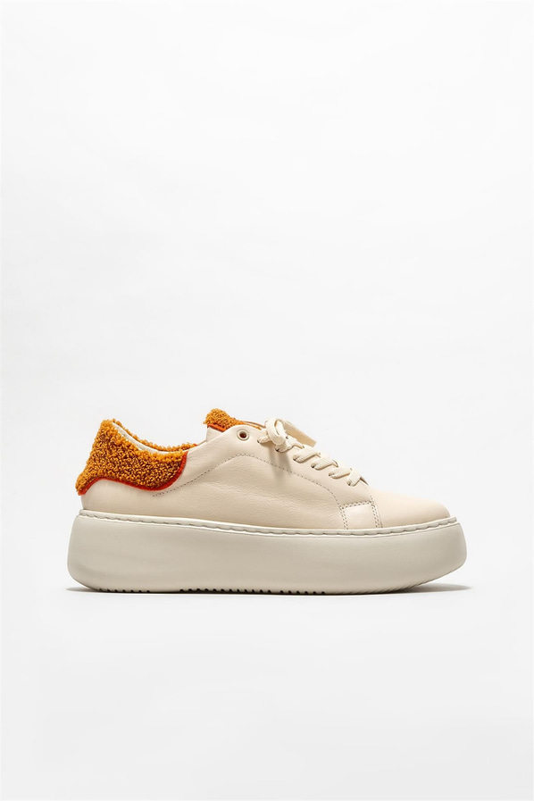 Bej deri kadın sneaker - Elle Shoes