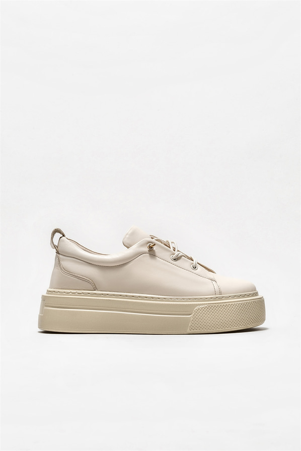 Bej deri kadın sneaker - Elle Shoes