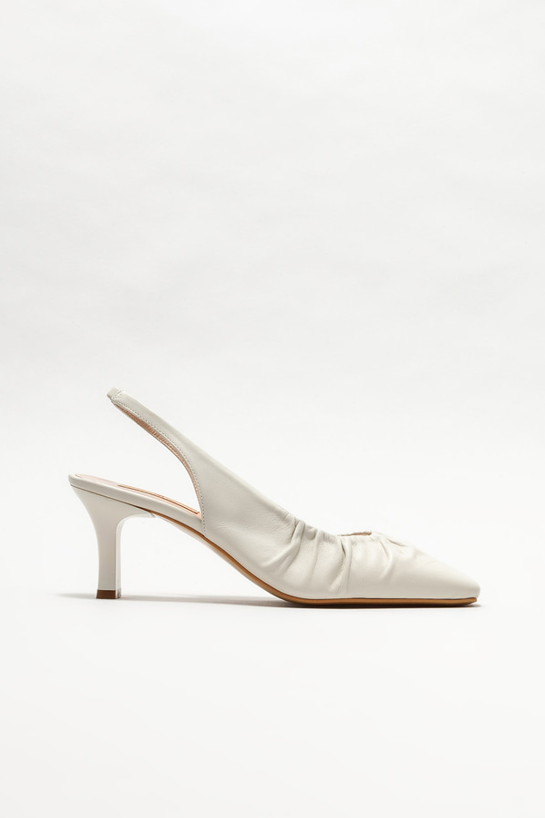 Bej deri kadın stiletto - Elle Shoes