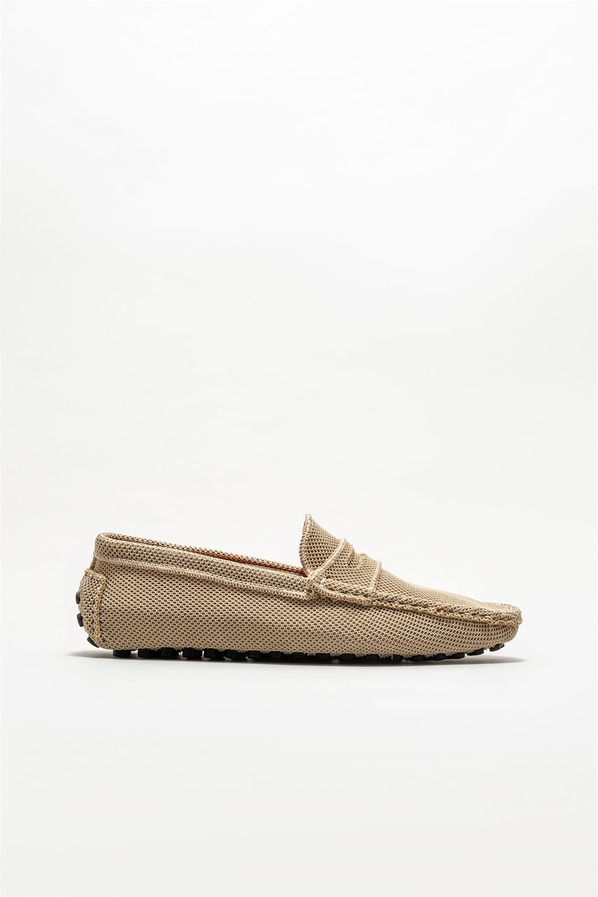 Bej erkek loafer, günlük kullanım için - Elle Shoes