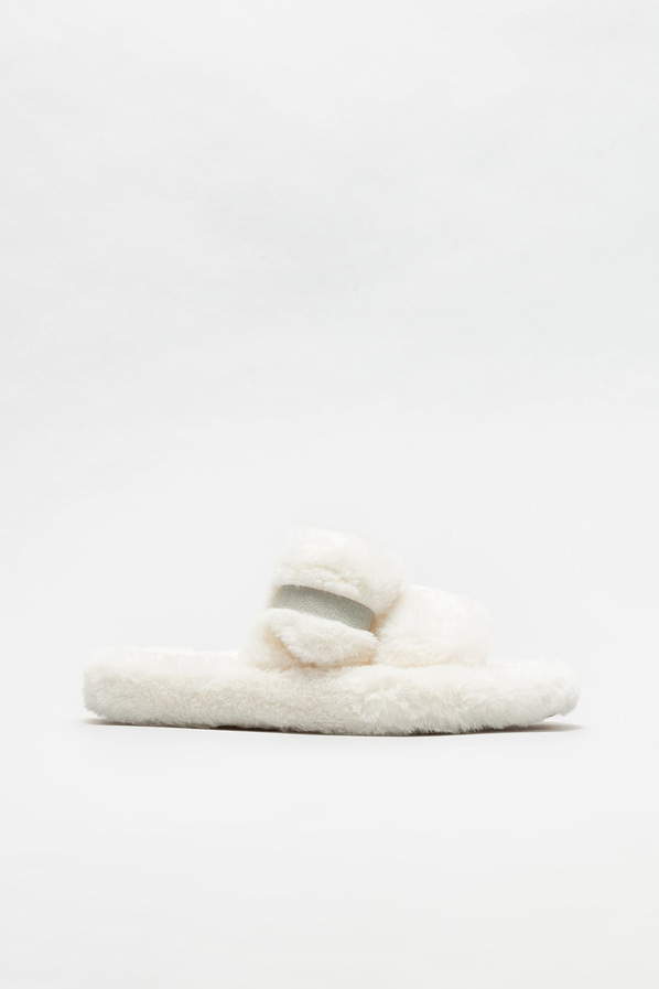 Bej kadın düz terlik - Elle Shoes