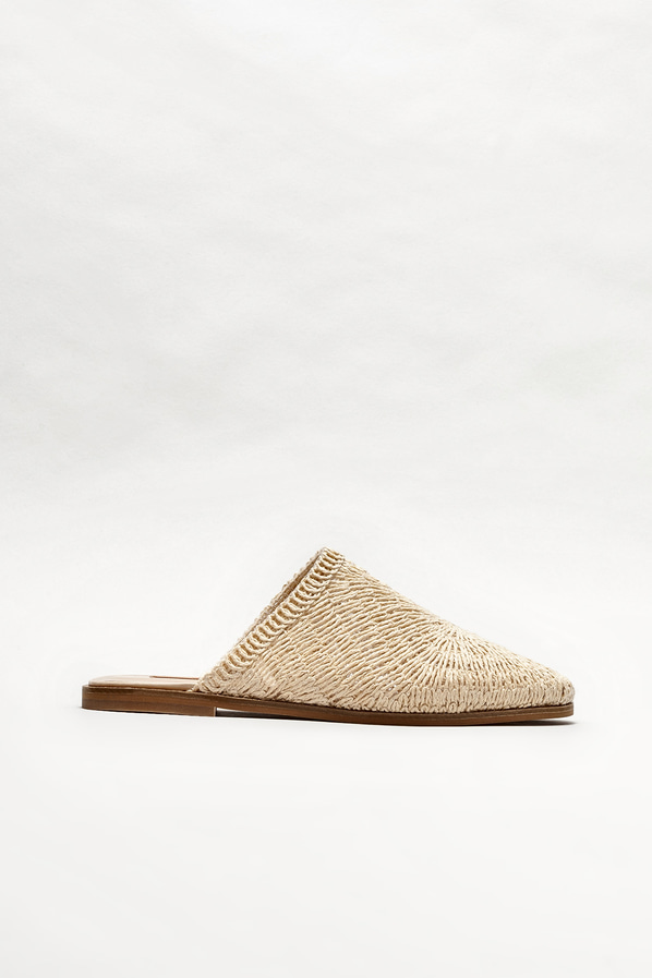 Bej düz kadın terlik - Elle Shoes