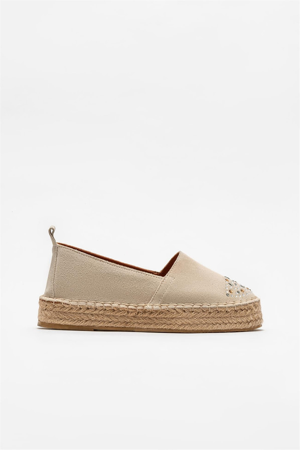 Bej kadın espadril - Elle Shoes