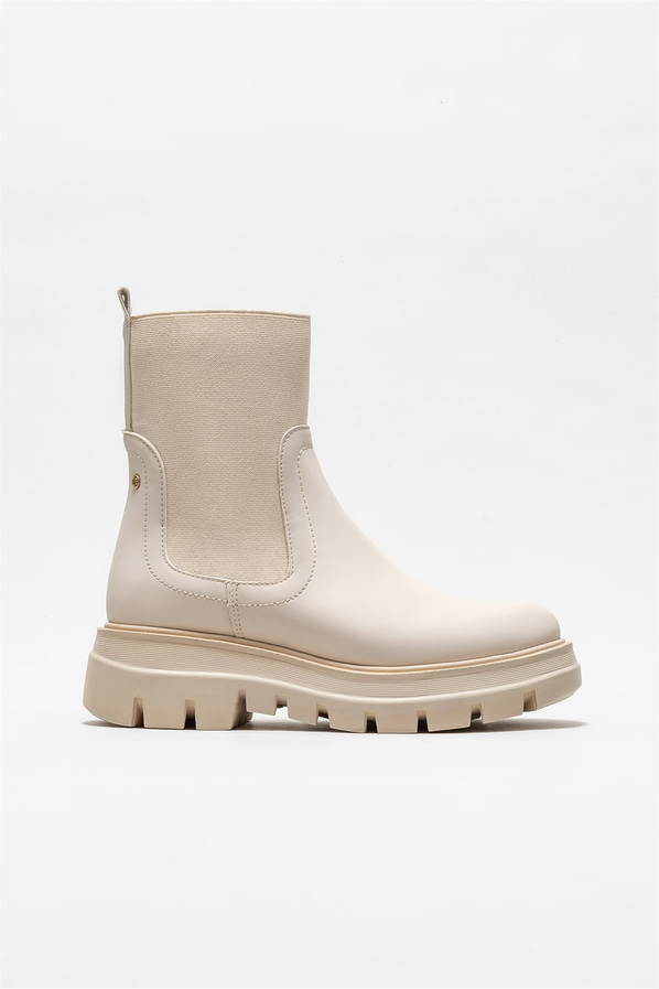 Bej düz kadın bot, günlük kullanım için - Elle Shoes