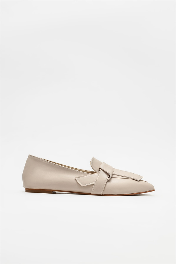 Bej kadın loafer - Elle Shoes