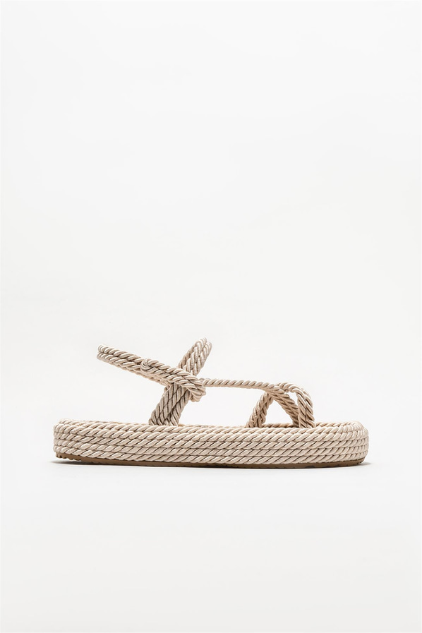 Bej kadın sandalet - Elle Shoes
