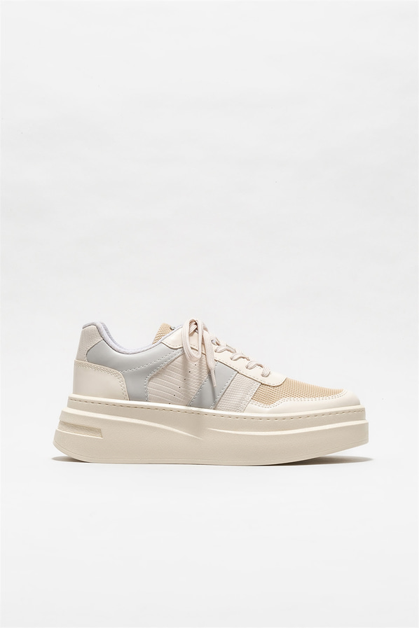 Bej kadın sneaker - Elle Shoes