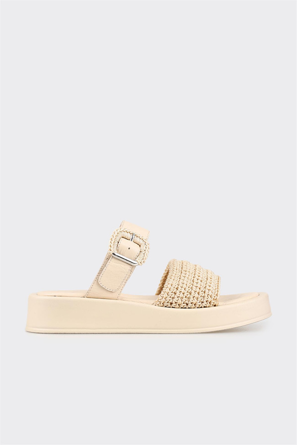 Bej kadın sandalet - Elle Shoes