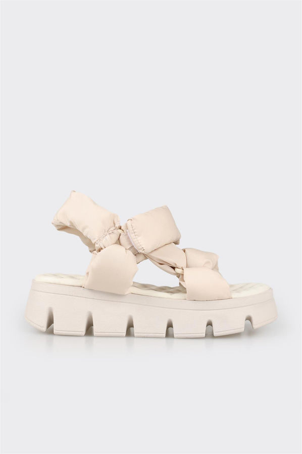 Bej kadın sandalet - Elle Shoes
