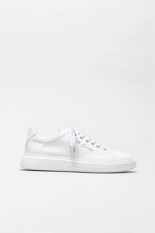 Beyaz deri erkek günlük ayakkabı, günlük kullanım için - Elle Shoes