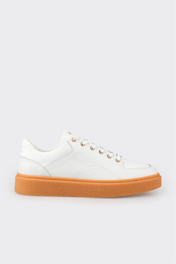 Beyaz deri erkek spor ayakkabı - Elle Shoes