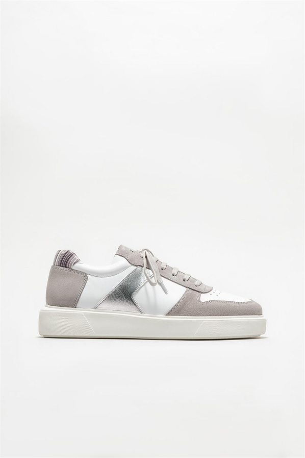 Beyaz deri erkek spor ayakkabı - Elle Shoes