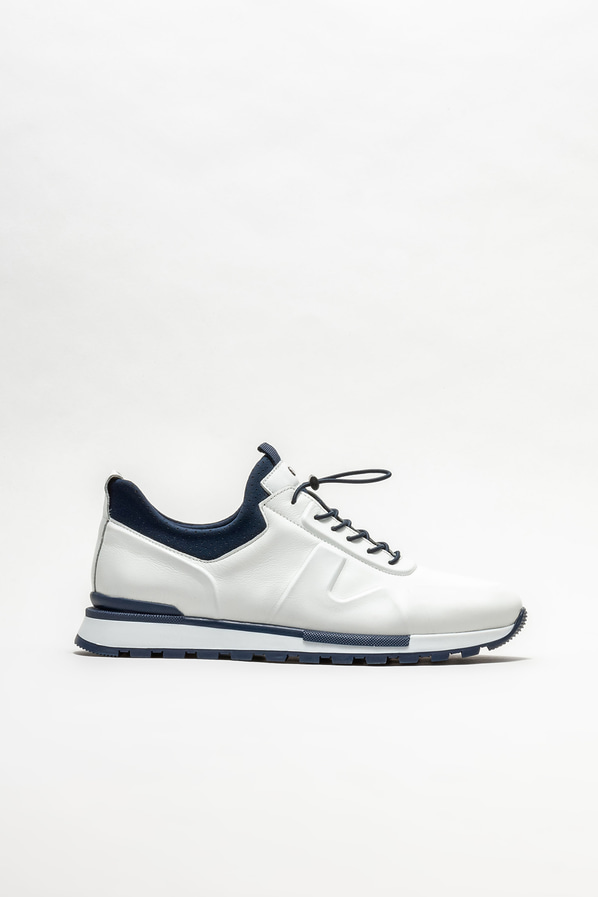 Beyaz deri erkek spor ayakkabı - Elle Shoes