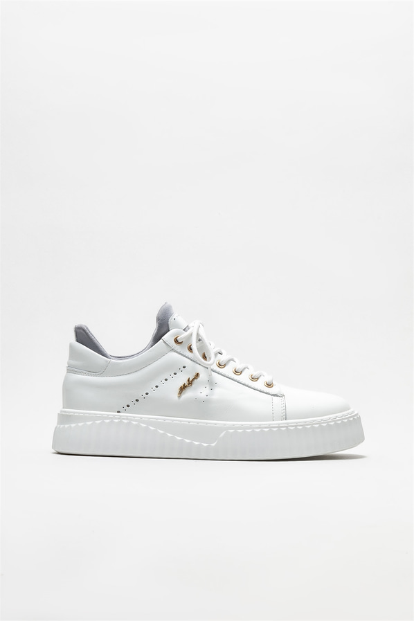 Beyaz deri erkek spor ayakkabı - Elle Shoes
