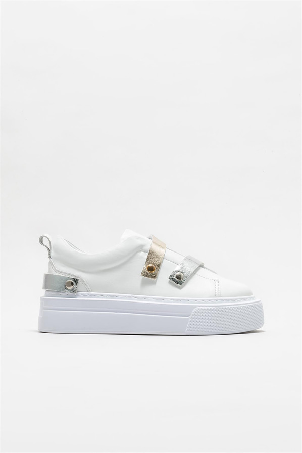 Beyaz deri kadın sneaker - Elle Shoes