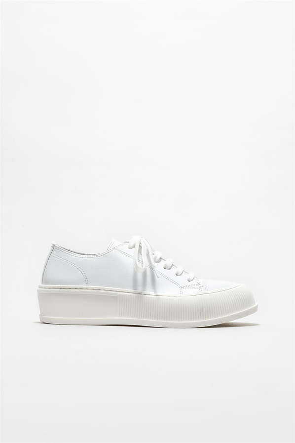 Beyaz deri kadın sneaker - Elle Shoes