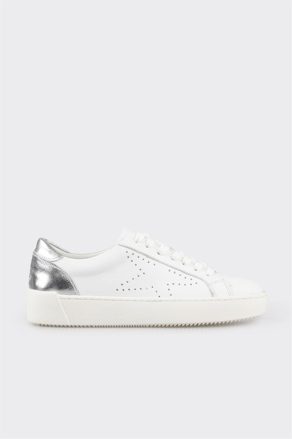 Beyaz deri kadın sneaker - Elle Shoes